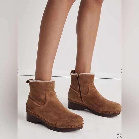 madewell The Marceline Clog Boot in Shearling Size 5.5 - Picture 2 of 6